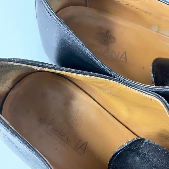 LUCIANA MEN'S BLACK DOUBLE BUCKLE DRESS SHOES, SIZE 42 - Picture 11 of 14